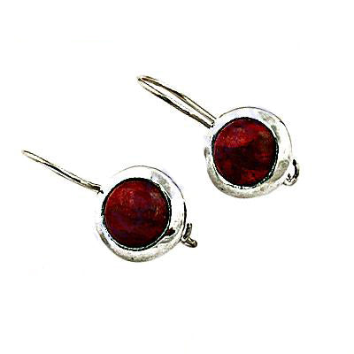 Silver red stone drop earrings for women | daily wear jewelry