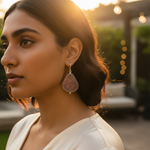 Load image into Gallery viewer, Silver Druzy Stone Earrings for Women | Statement Jewelry