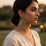 Load image into Gallery viewer, 925 Silver Peridot Dangle Earrings for Women | Gemstone Jewelry