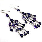 Load image into Gallery viewer, 925 Silver Amethyst Chandelier Earrings for Women | Gift