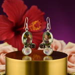 Load image into Gallery viewer, 925 Silver Green Amethyst Earrings for Women | Daily Wear