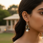 将图像加载到图库查看器中, 925 Silver Green Amethyst Earrings for Women | Daily Wear