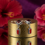 Load image into Gallery viewer, 925 Silver Garnet & Coral Drop Earrings | Gemstone Jewelry for Women