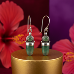 Load image into Gallery viewer, 925 Silver Green Stone Drop Earrings | Women's Jewelry Gift