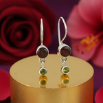 Load image into Gallery viewer, 925 Silver Garnet & Peridot Drop Earrings for Women | Gift