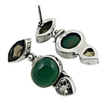 Load image into Gallery viewer, 925 Silver Green Onyx Earrings for Women | Dangle Earrings