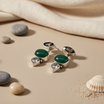 将图像加载到图库查看器中, 925 Silver Green Onyx Earrings for Women | Dangle Earrings