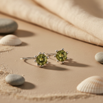 Load image into Gallery viewer, 925 Silver Peridot Drop Earrings for Women | Green Gemstone