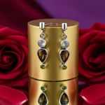 Load image into Gallery viewer, 925 Silver Moonstone & Peridot Drop Earrings for Women