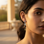 将图像加载到图库查看器中, 925 Silver Moonstone & Peridot Drop Earrings for Women