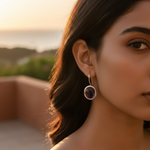 Load image into Gallery viewer, Silver Amethyst Drop Earrings for Women | Gemstone Jewelry