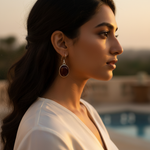 Load image into Gallery viewer, 925 Silver Carnelian Drop Earrings for Women | Daily Wear Gift