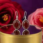 Load image into Gallery viewer, 925 Silver Carnelian Drop Earrings for Women | Daily Wear Gift