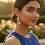 将图像加载到图库查看器中, 925 Silver Moonstone & Pearl Drop Earrings for Women | Gift