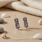 Load image into Gallery viewer, 925 Silver Amethyst Drop Earrings for Women | Gemstone Jewelry