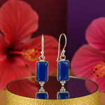 Load image into Gallery viewer, 925 Silver Lapis Lazuli Earrings for Women | Gemstone Jewelry