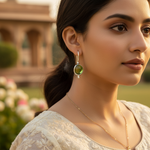 Load image into Gallery viewer, 925 Silver Peridot Drop Earrings for Women | Green Gemstone Jewelry