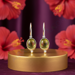 Load image into Gallery viewer, 925 Silver Peridot Drop Earrings for Women | Green Gemstone Jewelry