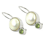Load image into Gallery viewer, 925 Silver Pearl & Peridot Drop Earrings for Women | Gift