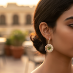 Load image into Gallery viewer, 925 Silver Peridot Earrings | Square Stone Earrings For Women