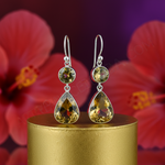 将图像加载到图库查看器中, 925纯银黄水晶水滴耳环(女士款)| 宝石首饰