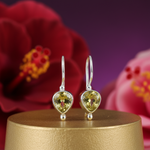 将图像加载到图库查看器中, 925纯银黄水晶水滴耳环(女士款)| 垂坠耳环