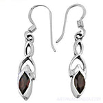 将图像加载到图库查看器中, 925 Silver Garnet Drop Earrings for Women | Daily Wear Jewelry