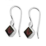 Load image into Gallery viewer, 925 Silver Garnet Square Drop Earrings for Women | Gift