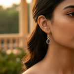Load image into Gallery viewer, 925 Silver Amethyst Drop Earrings for Women | Gemstone Jewelry