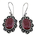 Load image into Gallery viewer, 925 Silver Ruby Drop Earrings for Women | Gemstone Jewelry