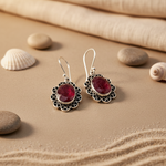 Load image into Gallery viewer, 925 Silver Ruby Drop Earrings for Women | Gemstone Jewelry