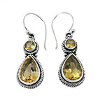 Load image into Gallery viewer, 925 Silver Citrine Teardrop Earrings for Women | Gemstone Jewelry