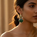 Load image into Gallery viewer, 925 Silver Malachite & Peridot Earrings for Women | Dangle Jewelry