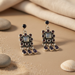 Load image into Gallery viewer, 925 Silver Garnet & Iolite Drop Earrings for Women | Gift