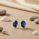 将图像加载到图库查看器中, 925 Silver Sapphire Drop Earrings for Women | Gemstone Jewelry