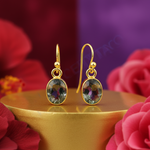 Load image into Gallery viewer, Gold Oval Mystic Topaz Earrings | Women's Dangle Jewelry