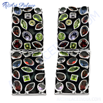 Load image into Gallery viewer, Sterling silver dangle earrings with various colorful gemstones including garnet and peridot, statement jewelry for women