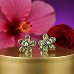Load image into Gallery viewer, 925 Silver Peridot Flower Stud Earrings for Women | Gift