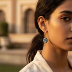 将图像加载到图库查看器中, 925银蓝色托帕石耳环 | 女士花朵吊坠耳环