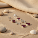 Load image into Gallery viewer, 925 Silver Ruby Drop Earrings for Women | Gemstone Jewelry