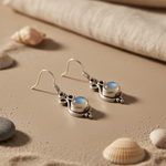 将图像加载到图库查看器中, 925 Silver Moonstone Dangle Earrings for Women | Gift