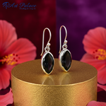 Load image into Gallery viewer, 925 Silver Onyx Drop Earrings for Women | Black Gemstone Jewelry