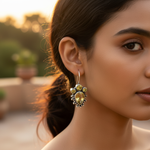 将图像加载到图库查看器中, 925纯银黄水晶水滴耳环(女士款)| 宝石首饰