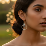 将图像加载到图库查看器中, 925 Silver Moonstone Hoop Earrings for Women | Dangle Earrings