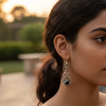 Load image into Gallery viewer, 925 Silver Black Onyx Dangle Earrings for Women | Gift Jewelry