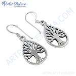 将图像加载到图库查看器中, 925 sterling silver teardrop dangle earrings with Tree of Life design, a beautiful silver earring.
