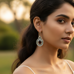 Load image into Gallery viewer, 925 Silver Garnet Drop Earrings for Women | Gemstone Jewelry