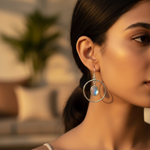 Load image into Gallery viewer, 925 Silver Moonstone Hoop Earrings for Women | Dangle Earrings