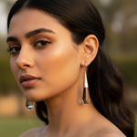 将图像加载到图库查看器中, 女士银色水晶水滴耳环 | 优雅珠宝礼品