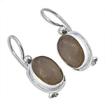 将图像加载到图库查看器中, 925 Silver Oval Stone Drop Earrings for Women | Gift
